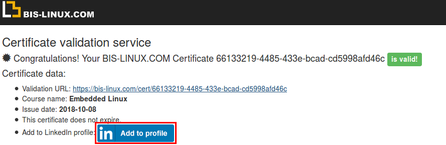 Certificate validation